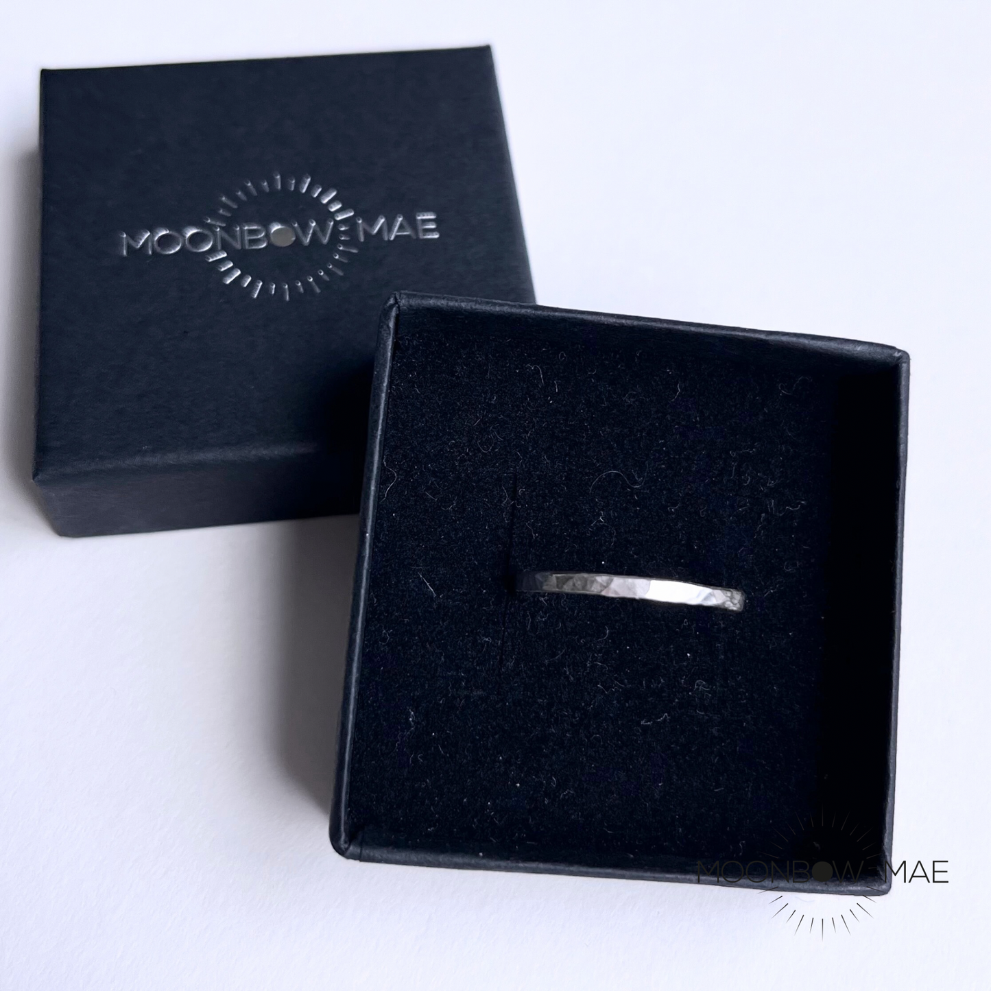 2mm Silver Hammered Stacking Ring