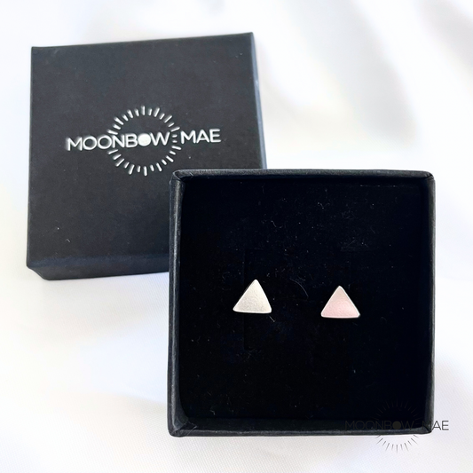 Triangle Silver Stud Earrings