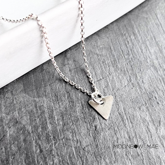 Silver Triangle Pendant Necklace